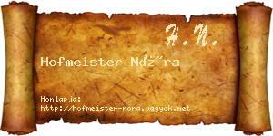 Hofmeister Nóra névjegykártya