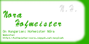 nora hofmeister business card